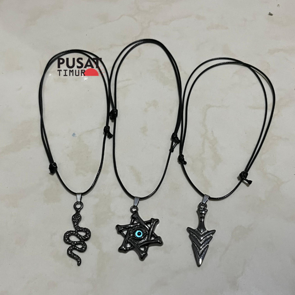 สร้อยคอเชือกสีดําต้นกล้าจี้แฟชั่นผู้ชายผู้หญิงรุ่นสบายๆเย็น | EAST CENTER KM9