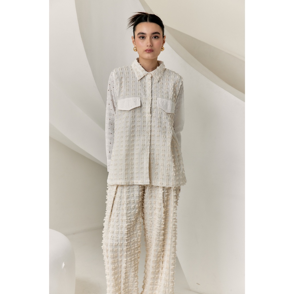 KEMEJA MINEWEAR - ELLE SHIRT - เสื้อเชิ้ตผู้หญิง WOVEN FUR TOP