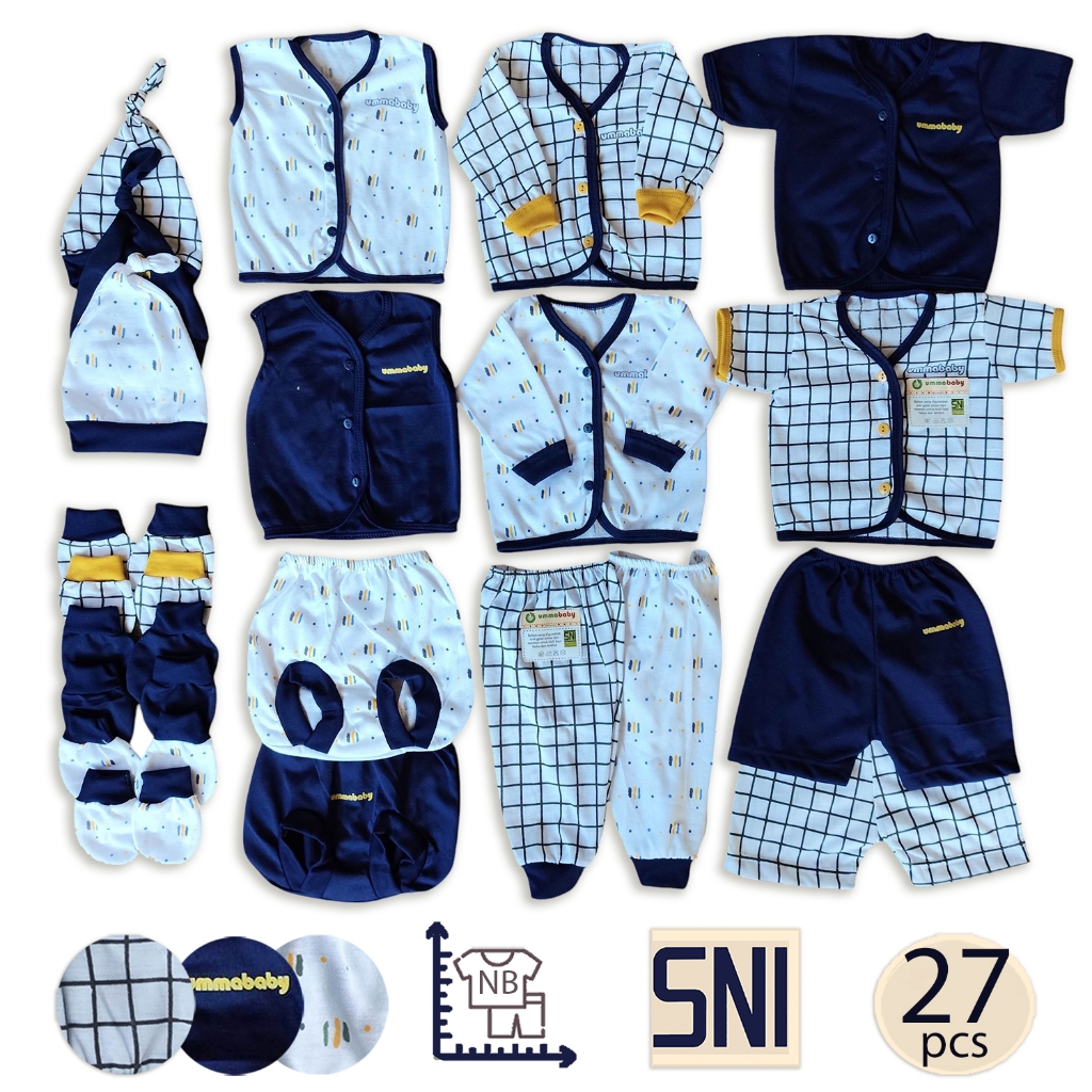 เสื้อผ้าเด็กแรกเกิด 27 ชิ้นสําหรับเด็กหญิงและชาย | ชุดเด็กทารก 0-3 เดือน SNI อุปกรณ์สําหรับของขวัญเกิด