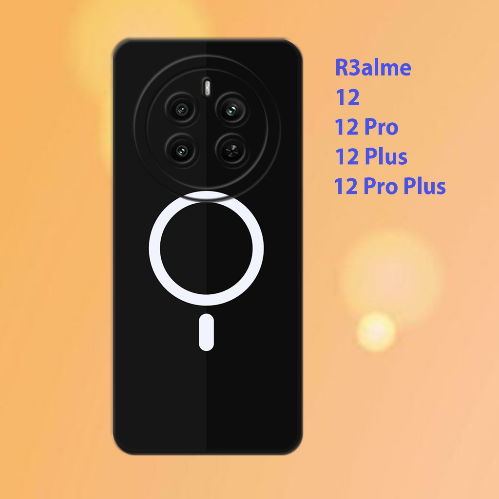 เคส realme 12, Realme 12 Pro, Realme 12 Plus, Realme 12 Pro Plus - ซิลิโคนยืดหยุ่นสีดํา