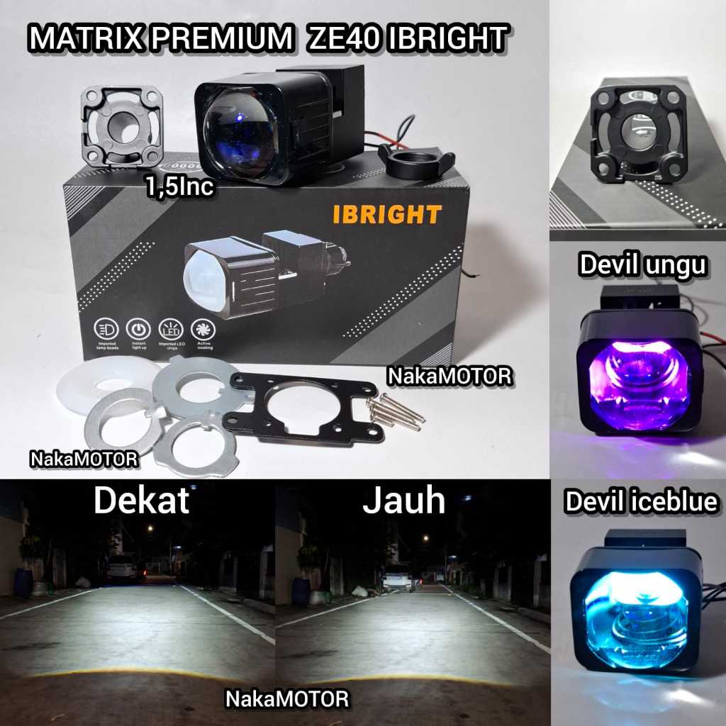 Bild Matrix X1 ZE40 & ZE41 ไฟหน้าเลนส์สีน้ําเงิน 1.5 นิ้ว