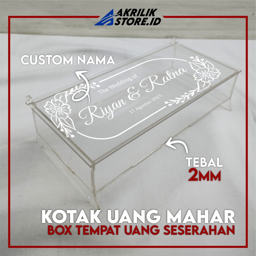 กล่องเงินอะคริลิกสินสอดทองหมั้น-กล่องใส่เงินสินสอดทองหมั้น