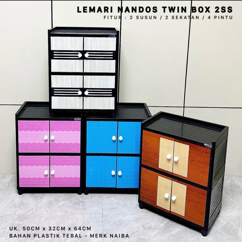 [นาย] Nandos Twin Box Cupboard / Snap Box Shelf / Tiered Shelf / Minimalist Shelf / ชั้นวางของอเนกปร