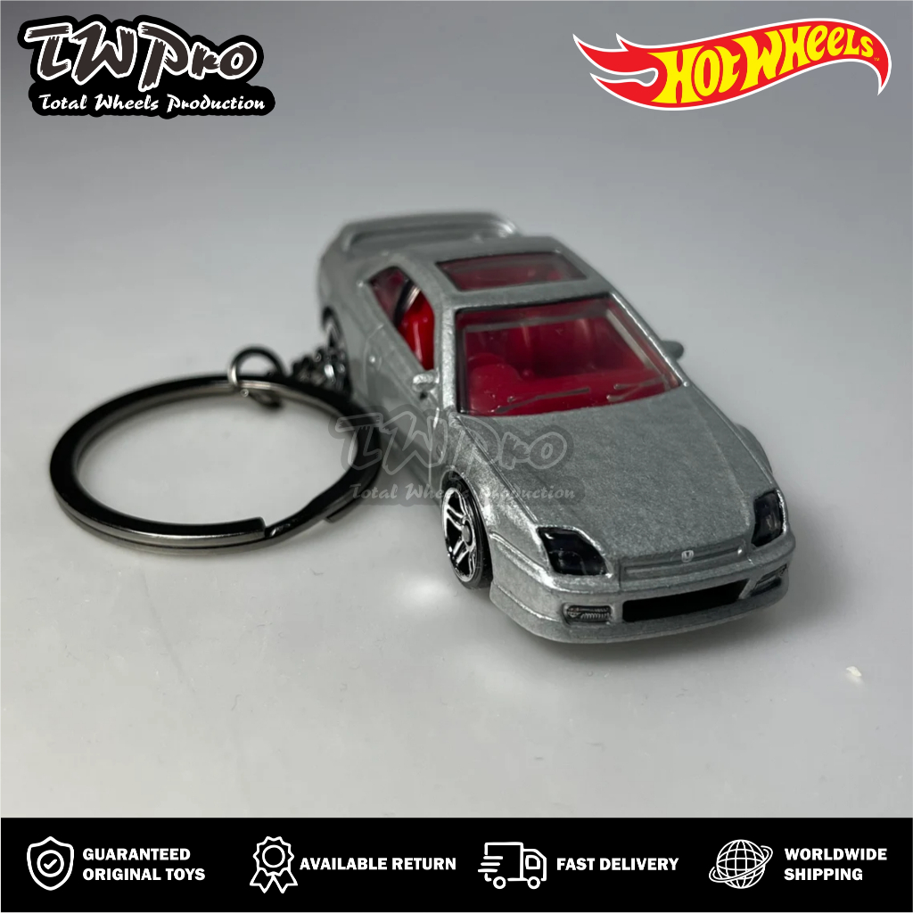 GANTUNGAN HOT WHEELS KEYCHAIN 98 HONDA PRELUDE - GREY - METALLIC - KEYRING - พวงกุญแจ - CUSTOM - TOT