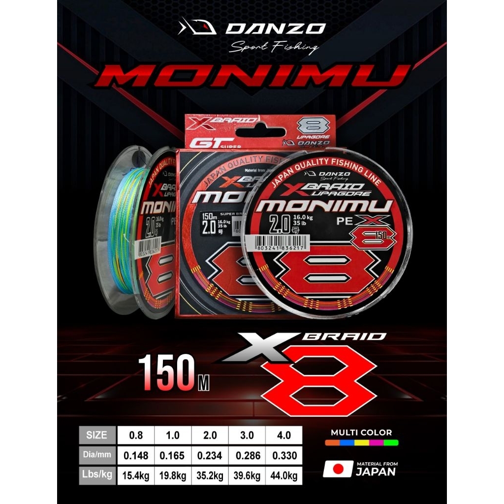 PE DANZO MONIMU X8 MULTI COLOR 150 M