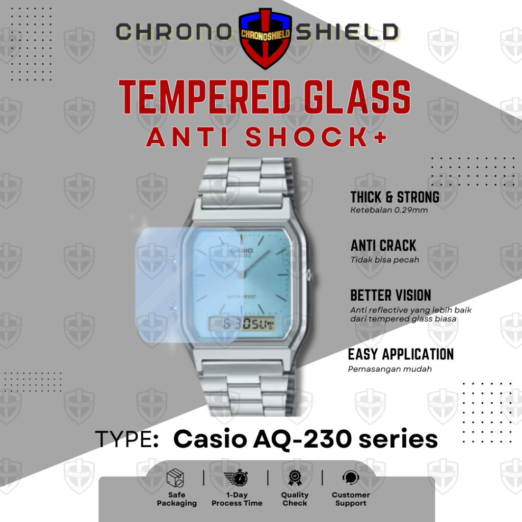 กระจกนิรภัยป้องกันรอยขีดข่วนสําหรับ Casio AQ230 AQ 230 AQ-230