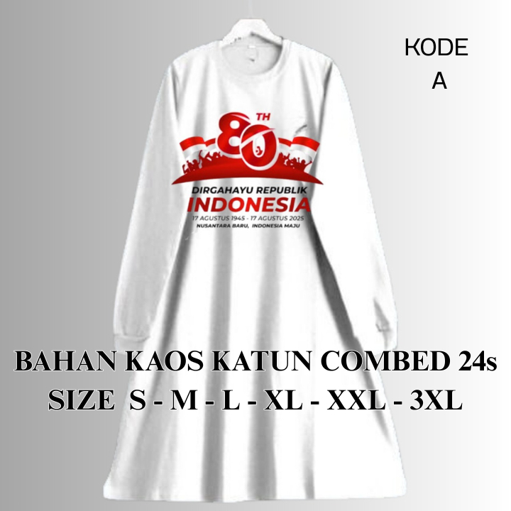 KATUN MERAH Merdeka Womens Augustan Tops BO Tunic Size SML XL XXL XXXL LD 90-130 CM Combed 24s ผ้าฝ้