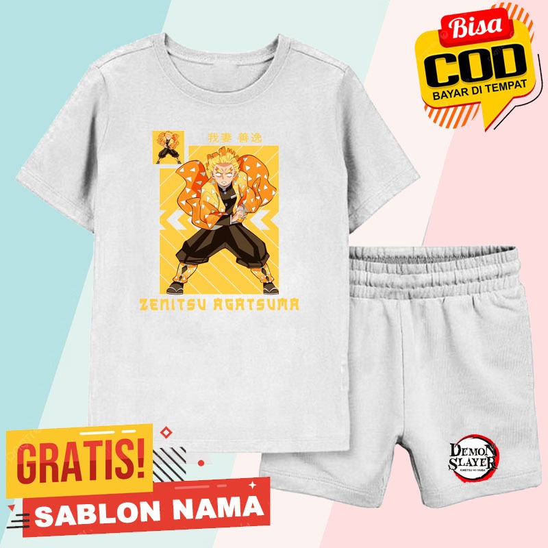 ชุดเสื้อยืดเด็ก Zenitsu Agatsuma Demon Slayer / Zenitsu Agatsuma Demon Slayer ชุดเสื้อผ้าเด็กชายและเ