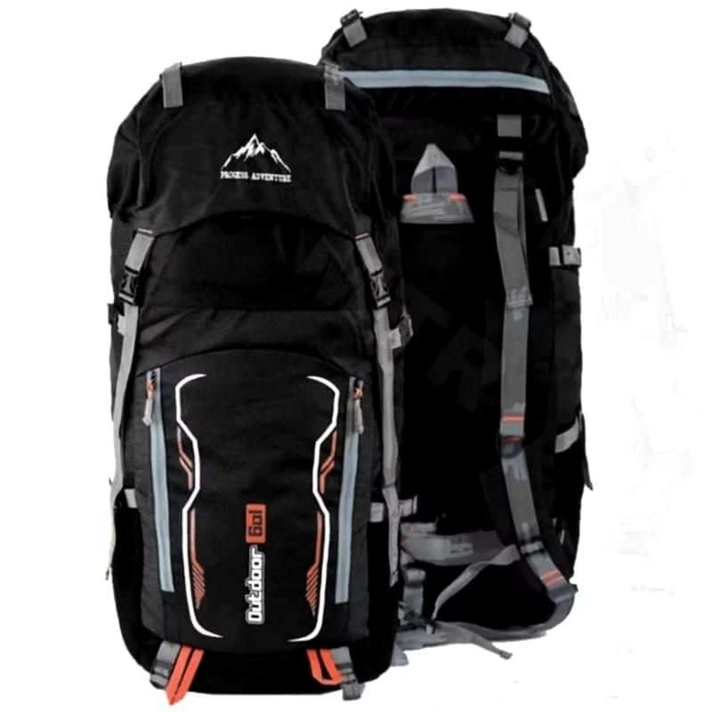 PROGESS 60-65L Mountain Backpack – Tawon Cordura กันน้ํา เบา + ผ้าคลุมกันฝนสีดํา