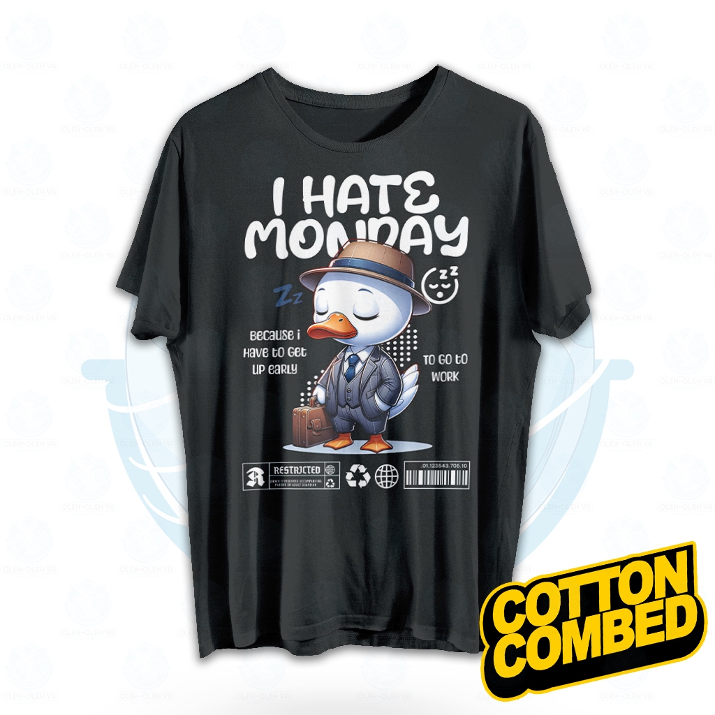 ของที่ระลึก YA ผู้ใหญ่เสื้อยืดผู้ชายผู้หญิง I Hate Monday Go To Work – เสื้อยืด Unisex O2Y-GTS136