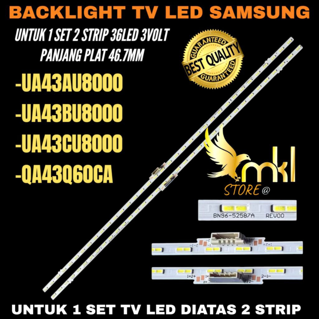 SAMSUNG 43 นิ้ว LED TV BACKLIGHT UA-43AU8000- UA-43BU8000- UA-43CU8000- QA-43Q60CA SAMSUNG LED TV BA