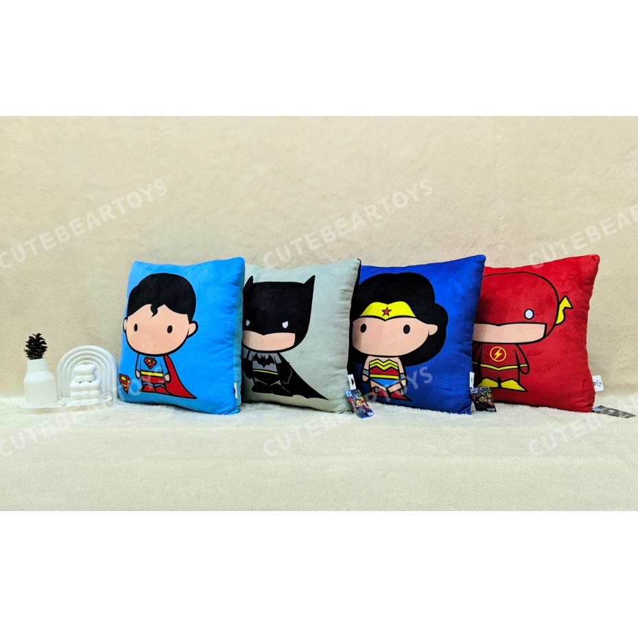 หมอนเด็กกล่องซูเปอร์ฮีโร่ 4 ตัวอักษร Superman Batman Flash Wonder Woman DC
