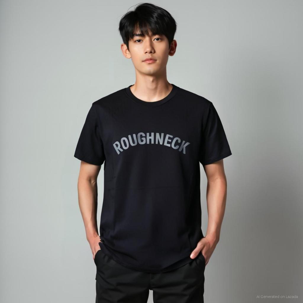 เสื้อยืดผู้ชายคอหยาบสีดําล่าสุดพร้อมการพิมพ์และขนาด SML XL XXL