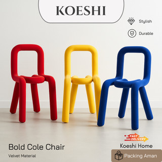 Bold nordi velvet kursi metal chair koeshi