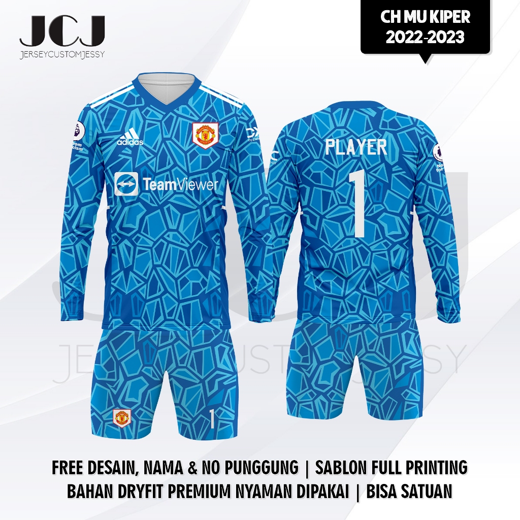 CH MU GOALKEEPER 22-23 เสื้อฟุตบอลการพิมพ์เต็มรูปแบบฟรีที่กําหนดเองผู้ใหญ่เด็ก