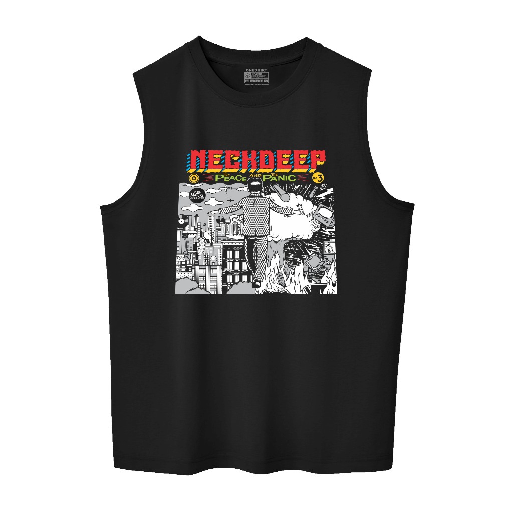 Oneshirt เสื้อยืด เสื้อกล้าม Lekkong Men Neckdeep Place Tanktop man วัสดุ 24s Combed