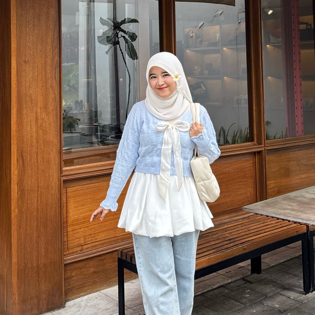 MINSA.ID - คาร์ดิแกน Yena นําเข้าริบบิ้นถักเกาหลี