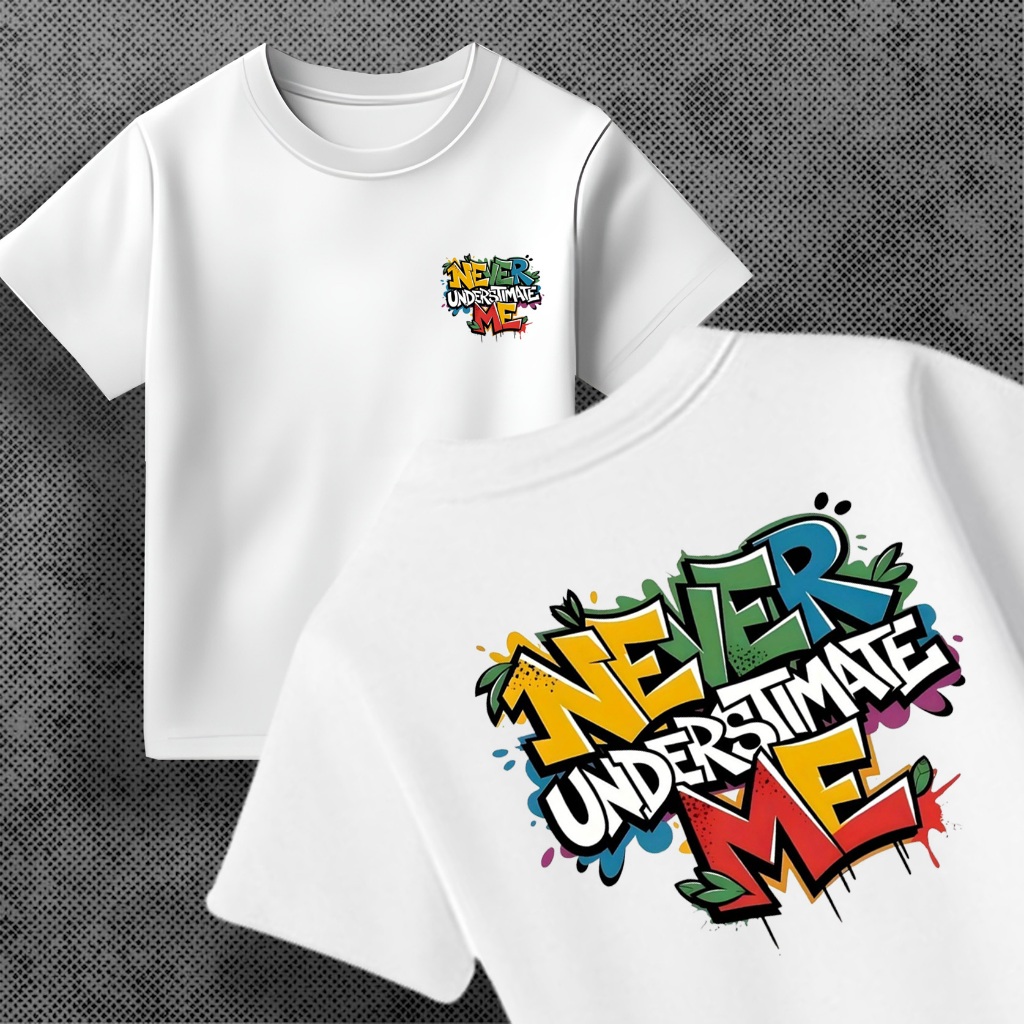 เสื้อยืด UNISEX BOYS AND GIRLS AGED YEAR 3-14S NEVER NEVER NEVER NEVER NEVER NEVER NEVER MOTESTIMATE