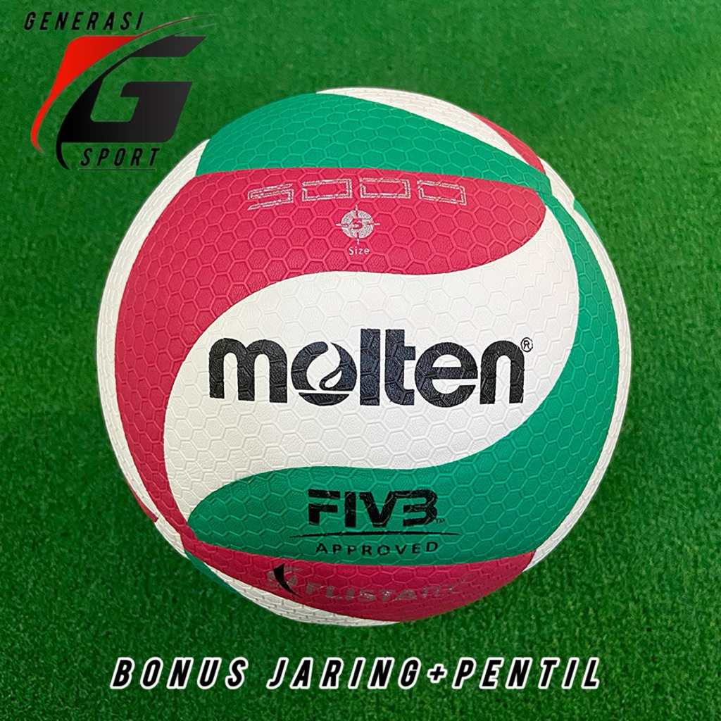 Molten V5M 5000 Volleyball / Molten Volleyball Size 5 Outdoor / Indoor Free Net and Valve