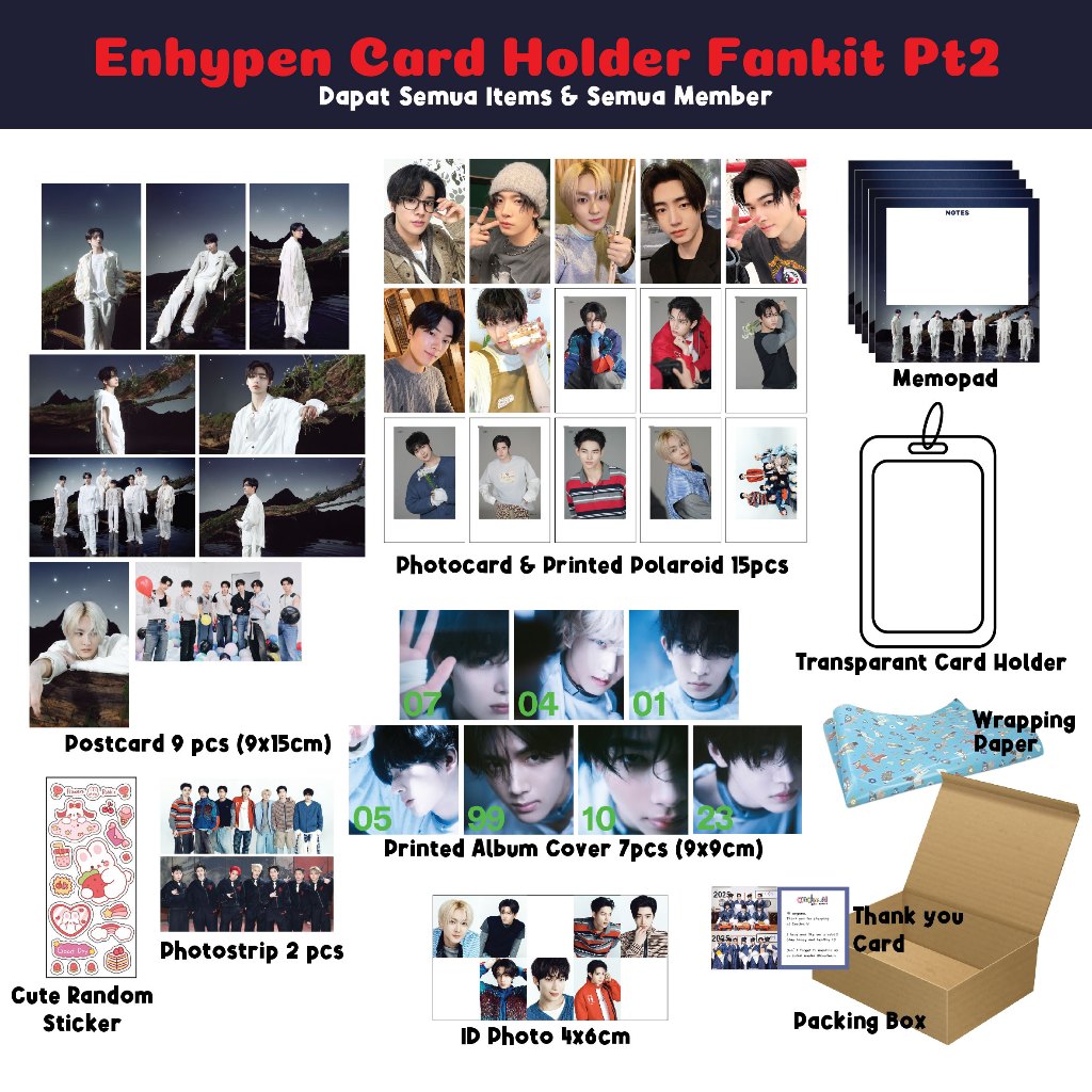 Enhypen Fankit - รับทุกรายการ - Enhypen Photocard & Card Holder - Cooocha.id
