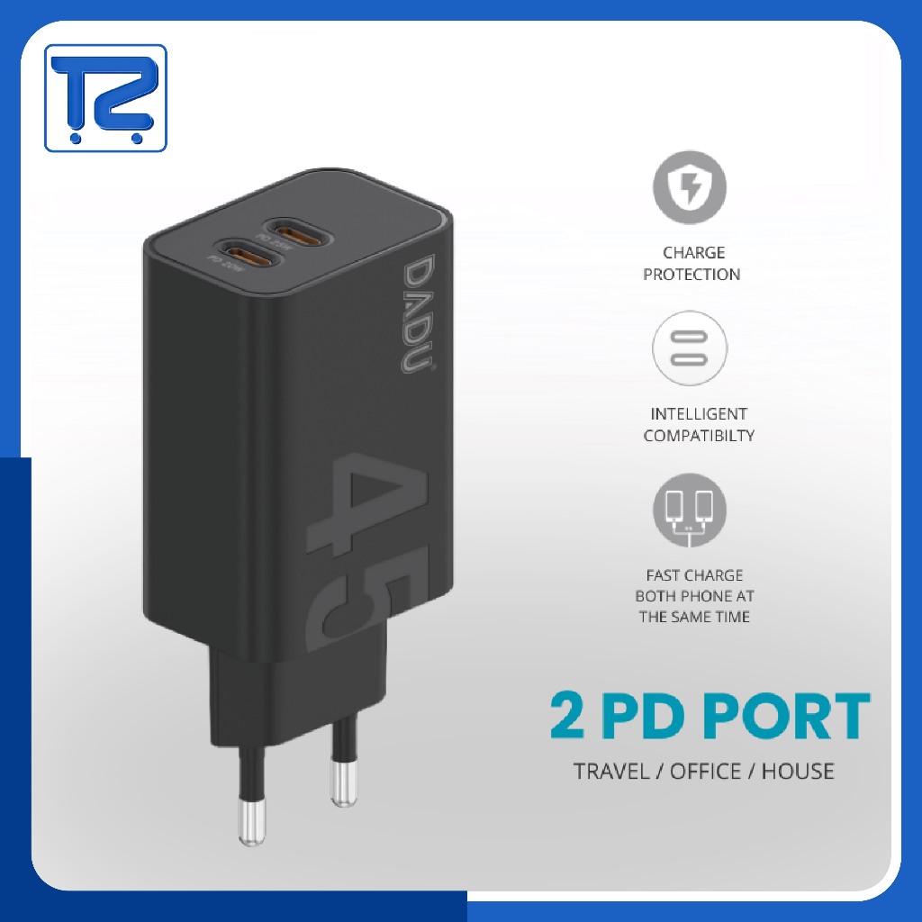 DICE Dual Port USB+Type-C 45W PD DC-333-B อะแดปเตอร์ชาร์จเร็ว+สายเดินทาง