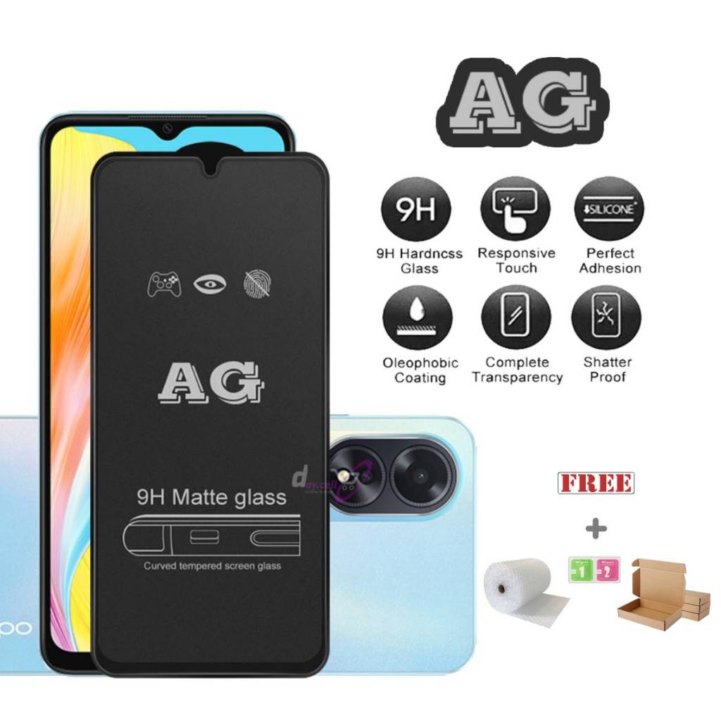 AG MatteกระจกนิรภัยOPPO A18 A17 A17k A16 A16e A16k A15 A15s A12 A11k A9 2020 A7 A5 2020 F11 F9 F9 Pr