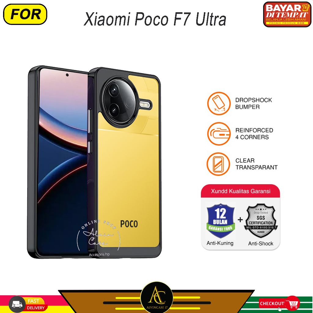 เคส Xiaomi Poco F7 Ultra Poco F7 Pro Poco F7 Softcase กันกระแทกปลอกใสคลุมทั้งหมด