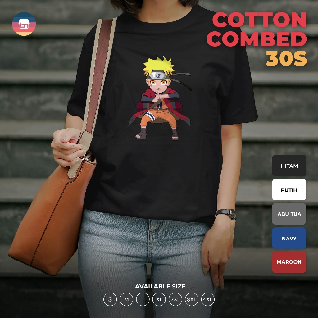 UZUMAKI NARUTO CHIBI ANIME เสื้อยืดผ้าฝ้ายรวม 30S