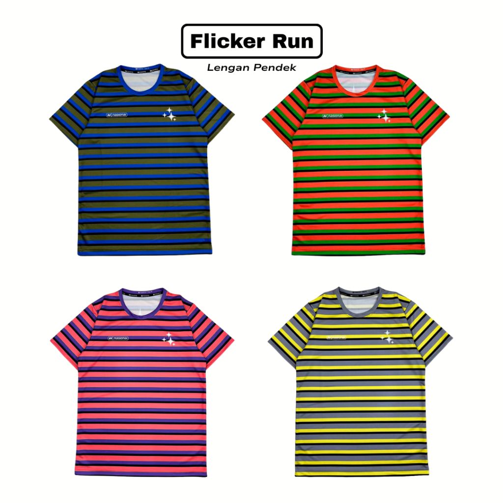 เสื้อยืด FLICKER RUN Regular Jersey - เสื้อยืดผู้ชายและผู้หญิง - แขนสั้น & แขนยาว - เครื่องแต่งกายแห่งชาติ AABAA