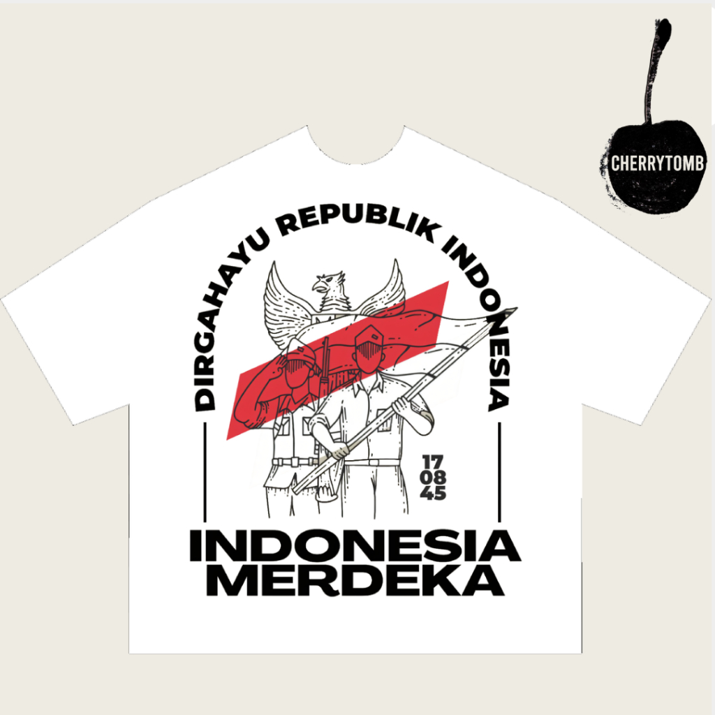 INDEPENDENCE INDONESIA INDEPENDENCE CLOTHES AESTHETIC เสื้อยืดสําหรับผู้ชายและผู้หญิงชายเสื้อยืด BOX
