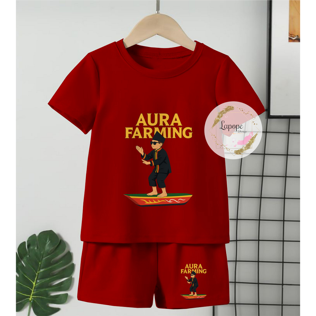 ชุดเด็กสําหรับเด็กชายและเด็กหญิงที่มีตัวละครยอดนิยม AURA FARMING Dhika รูปภาพ