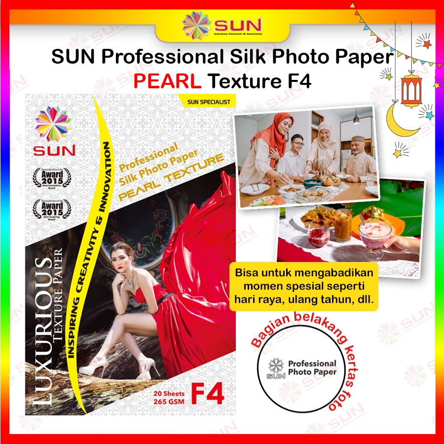 กระดาษภาพถ่าย Matte Silky Texture F4 Orange Peel - SUN Professional Silky Photo Paper 265 F4, Pearl,
