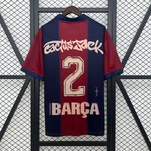 Oversize Barca X Travis Scott Cactus Jack Jersey / Home Barcelona Jersey 2025 - ปักโลโก้