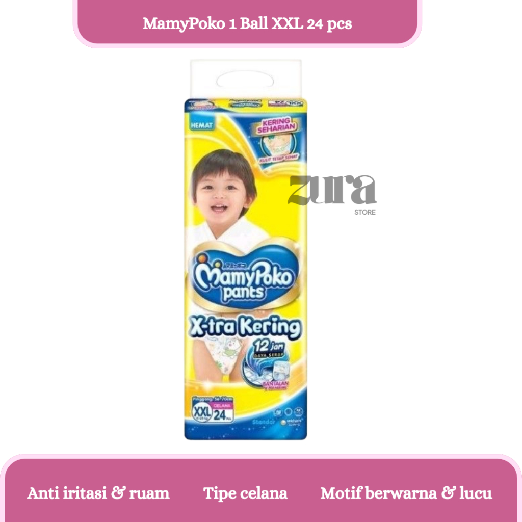 Pampers Mamypoko Pants XXL24 Ball Diapers Mamy Poko XXL Continents 24 ชิ้น