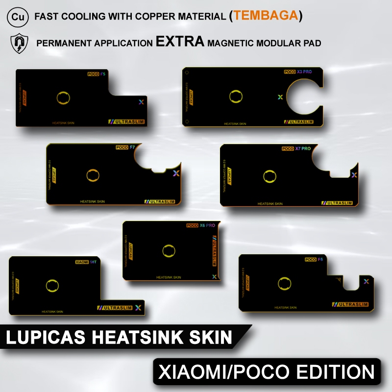 LUPICAS COOLING PAD HEATSINK SKIN COPPER 0.2 MM ULTRASLIM SMARTPHONE COOLER สําหรับ XIAOMI POCO EDITION
