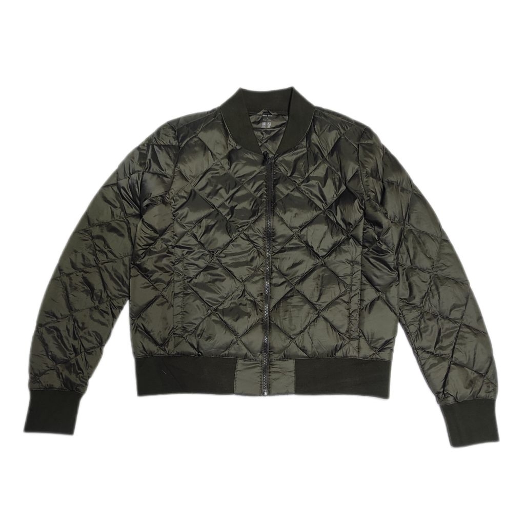 Quilted Puffer Green Jacket Uni clo (ขนโกเซ่)