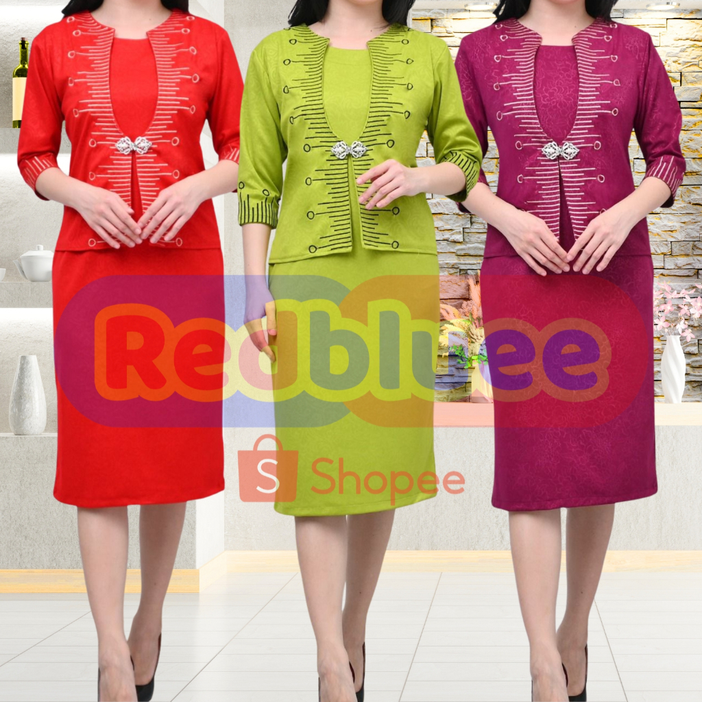 Redbluee Dress เสื้อกั๊ก Scuba Blazer วัสดุยืดพรีเมี่ยม ปัก Motif Rb 1063 Leq [เครื่องแบบได้]