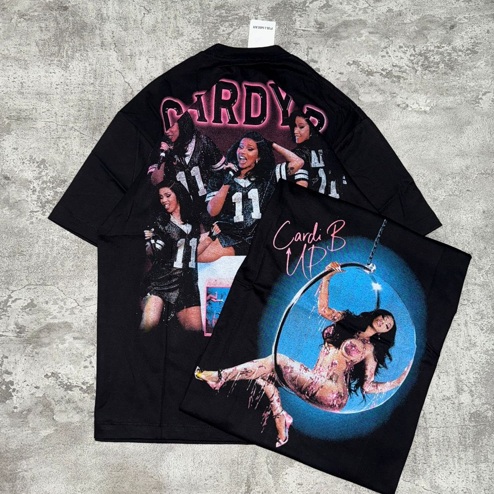 เสื้อยืด P&B Oversize Cardi-B - เสื้อยืด Vintage Cardi B Oversize Black 20s