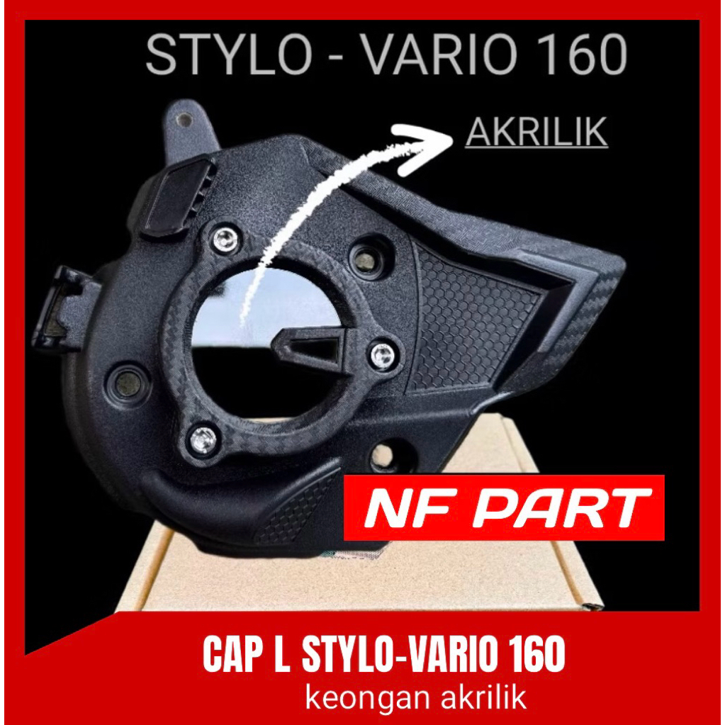 หมวก L K2S NTH STYLO VARIO 160 CVT COVER VARIO 160 ABS CBS TH 2023 CVT COVER VARIO 160 ABS/CBS 2023 JUST INSTALL CVT COVER VARIO ACRYLIC แก้วคาร์บอนสายฟรี PNP