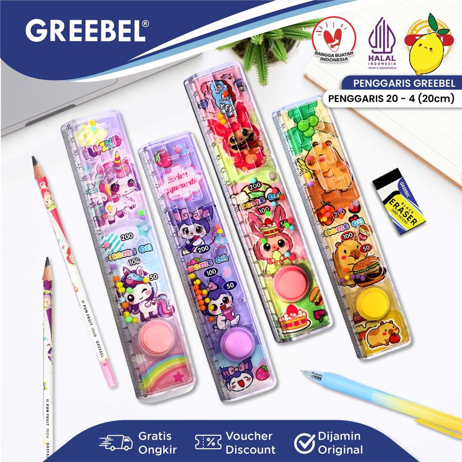 Greebel Mini Games ไม้บรรทัดตัวละคร 20 ซม. / ไม้บรรทัดมินิเกม (20-4B)