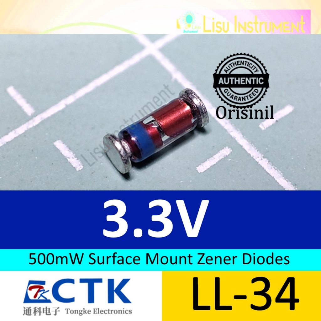 ZMM3V3 3.3 Zener 500mW 0.5W LL-34 SOD80C CTK Electronics