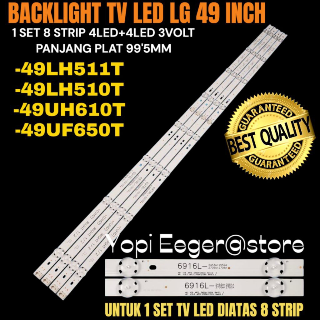 LG 49 INCH LED TV BACKLIGHT 49LH511T- 49LH510T- 49UH610T- 49UF650T LG 49 INCH LED TV BACKLIGHT
