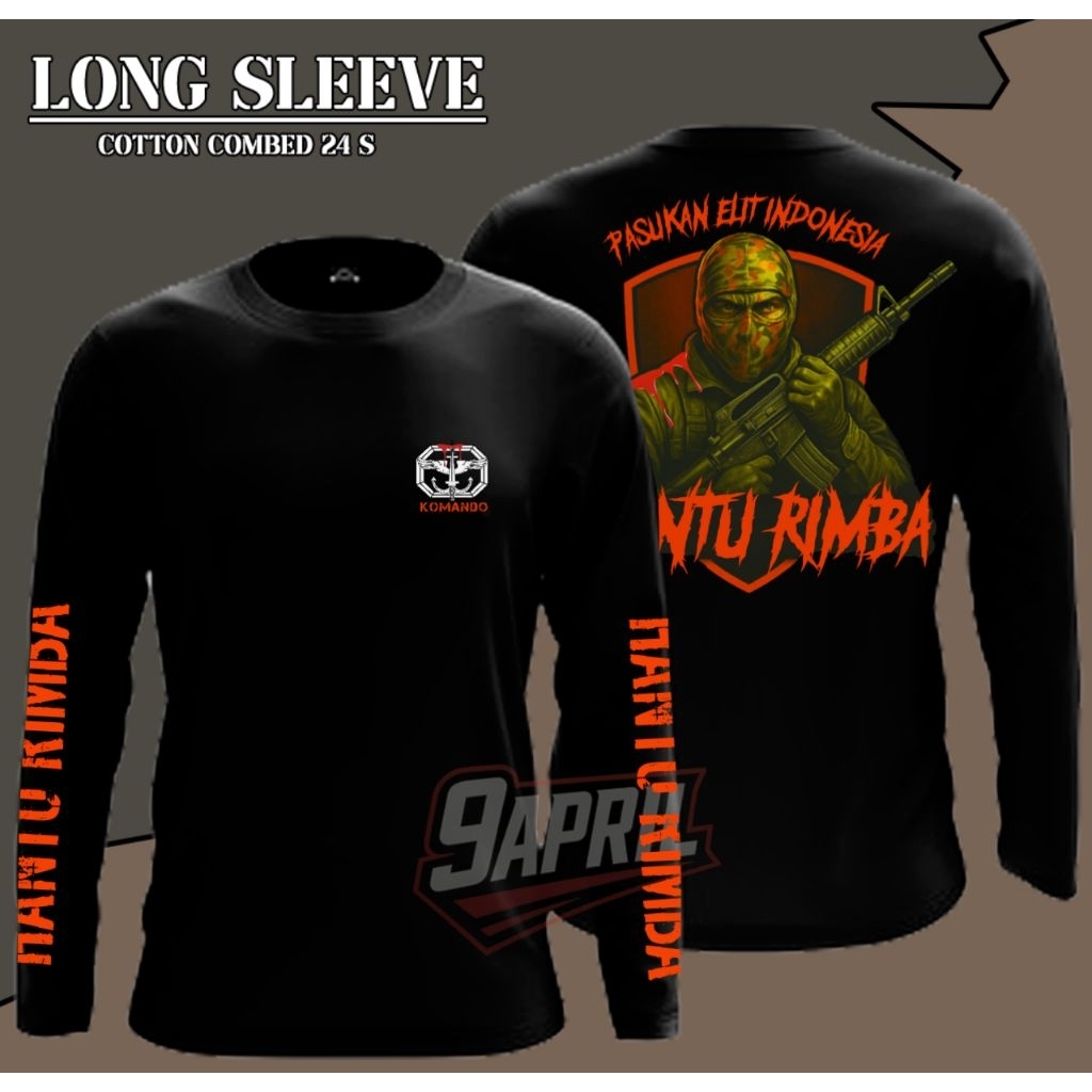 ใหม่ล่าสุดเสื้อยืด RIMBA HANTU TNI / KOPASUS RIMBA HANTU CATTON 100% พร้อม THICKNESS 24s