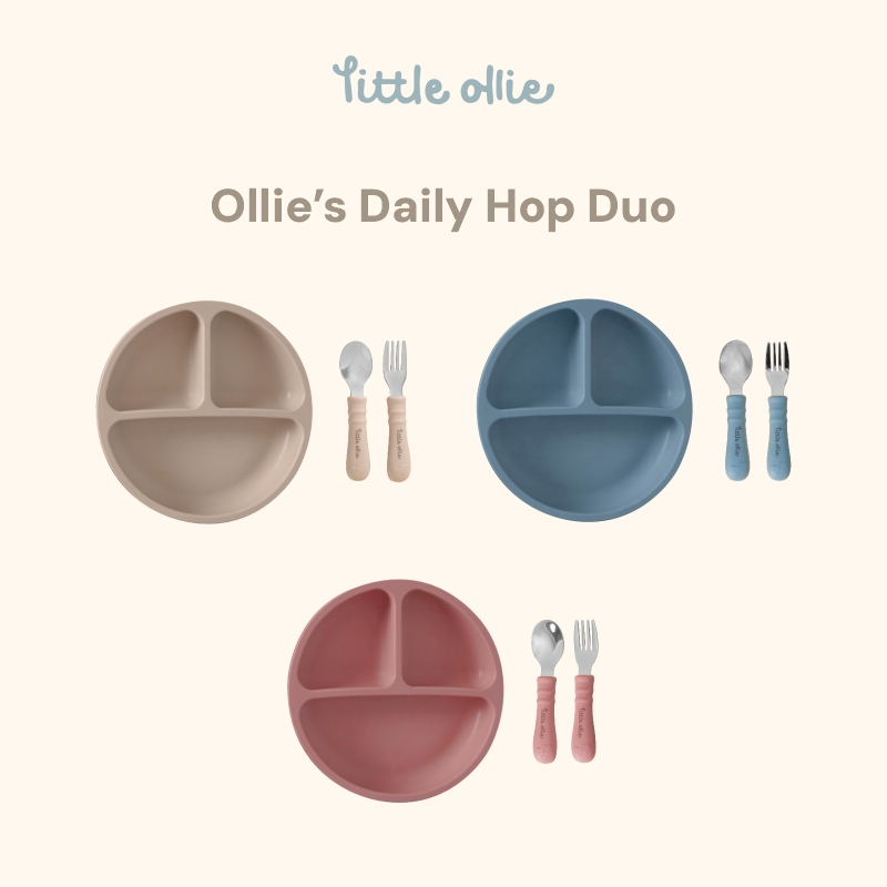 Little Ollie by SIU.- Ollies Daily Hop Duo 2 in 1 Bundling Package - แพ็คเกจฝึกหัด Baby MPASI ชุดจาน
