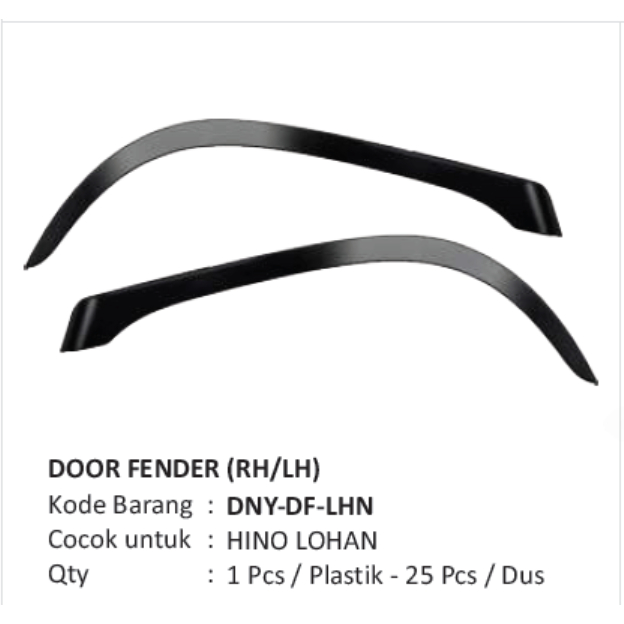 DNY DF LHN บังโคลนประตู HINO LOHAN / LIST MUD GUARD LIST HINO LOHAN