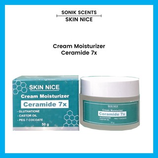 Sonik Scents SKIN NICE 7x Ceramide Moisturizer Gel 50g/30g Krim Pencerah  untuk Kulit Kering, Sensitif Melembabkan & Membantu memperkuat lapisan pelindung kulit dan menjaga kulit tetap lembap & sehat