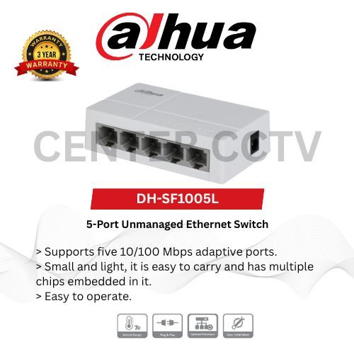DH-SF1005L - สวิตช์ DAHUA UNMANAGED 5 พอร์ต