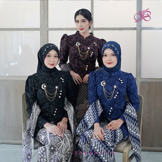 IZARABATIK - Devina Series Jacquard Fukuro  Set Kebaya Janggan Batik Modern Couple Wisuda Lamaran Tunangan Kondangan Bridesmaid