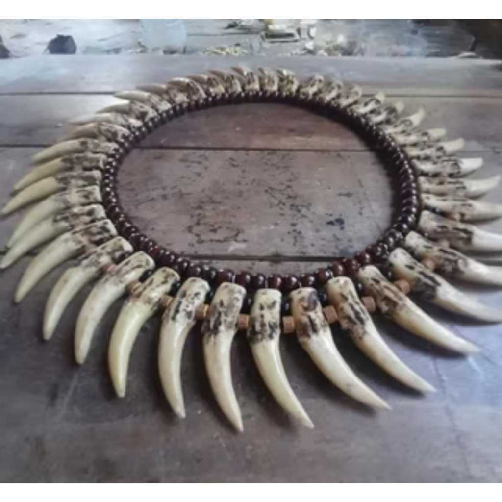 Dayak Kalismantan ชาติพันธุ์ Fang สร้อยคอ KW วัสดุเรซิน