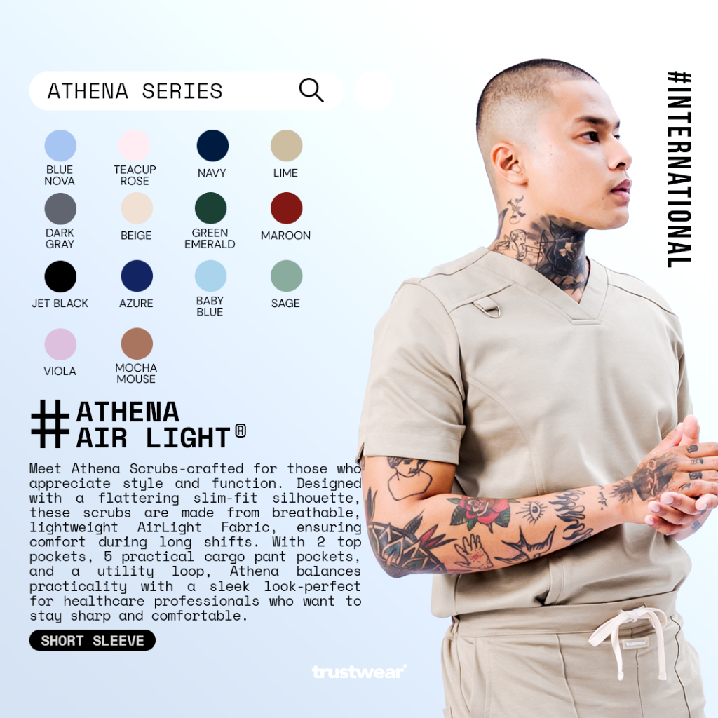 [สครับ Athena] สครับหมอ/ชุด OKA OK Nurse/Doctor Short Sleeve Scrub Pants I [ส่งออก]